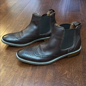 Florsheim Men’s Brown Leather Chelsea Boots, Beautiful Reddish Brown, Size 11.5